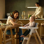 Nuna Bryn Baby High Chair with FREE Spectrum Bryn Seat Pad – Premium Walnut & Maple Wood High Chair, Removable Seat Pad & Child Tray, Tool-Free Assembly (6M+, Up to 100 Kg)