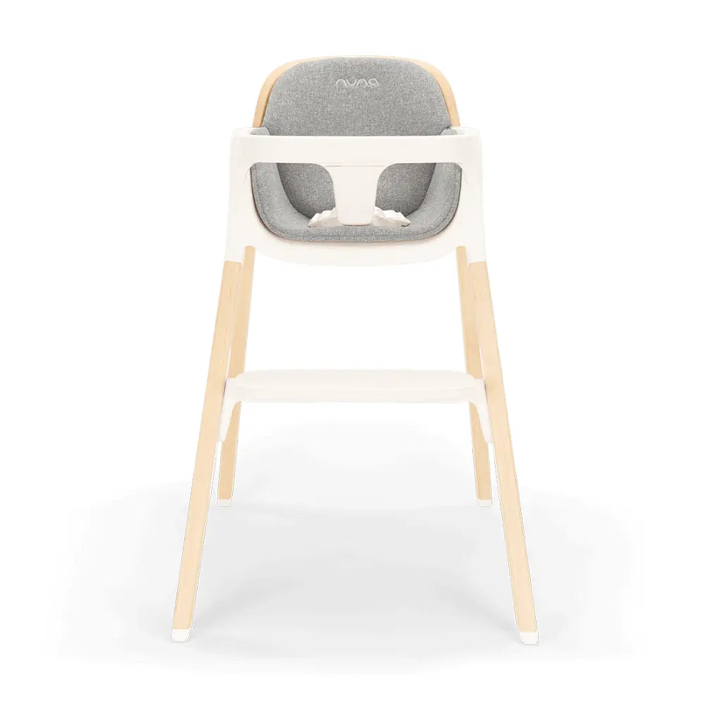 Nuna Bryn Baby High Chair with FREE Spectrum Bryn Seat Pad – Premium Walnut & Maple Wood High Chair, Removable Seat Pad & Child Tray, Tool-Free Assembly (6M+, Up to 100 Kg)