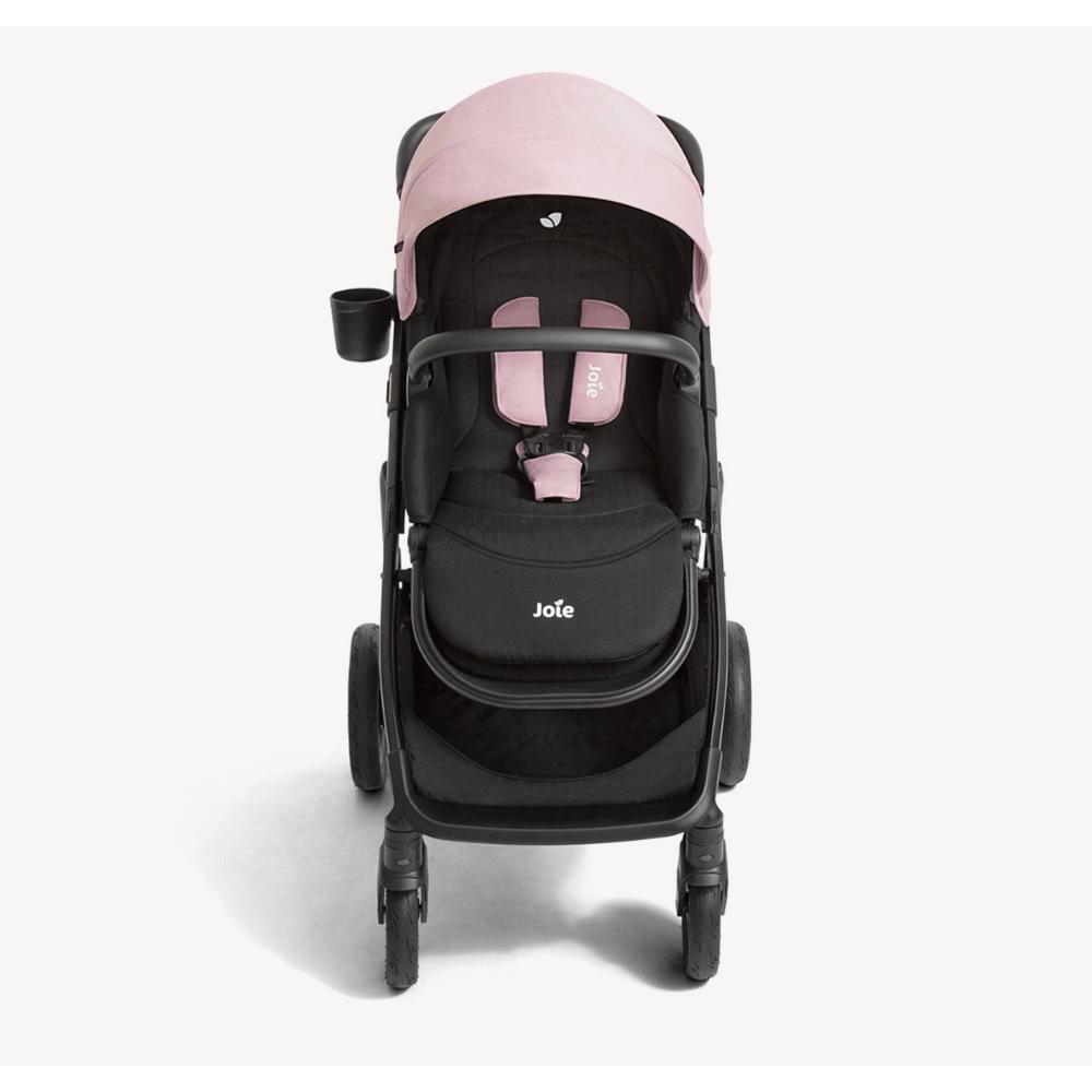 Joie Hazel™ Baby Stroller-Height Adjustable Seat & Parent Handle Bar-Reversible & Flat Reclining Seat-Car Seat Compatible-2 Years Warranty-For 0 to 4Y (Upto 22 kg)- Blush