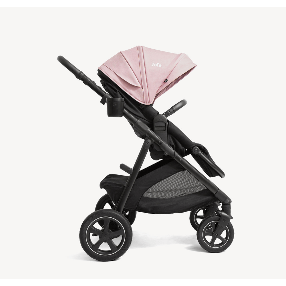 Joie Hazel™ Baby Stroller-Height Adjustable Seat & Parent Handle Bar-Reversible & Flat Reclining Seat-Car Seat Compatible-2 Years Warranty-For 0 to 4Y (Upto 22 kg)- Blush