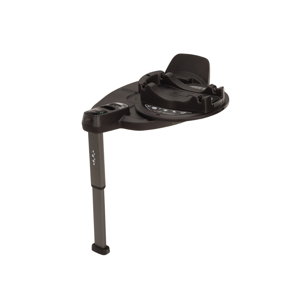 Nuna Base Curv ISOFIX Car Seat Base-Smart Swivel Lock- Button For 360 Degrees Rotation Adjustment-With Steel Stability Leg-Caviar