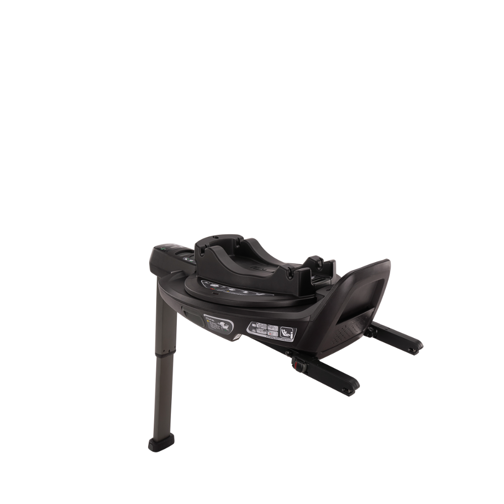 Nuna Base Curv ISOFIX Car Seat Base-Smart Swivel Lock- Button For 360 Degrees Rotation Adjustment-With Steel Stability Leg-Caviar