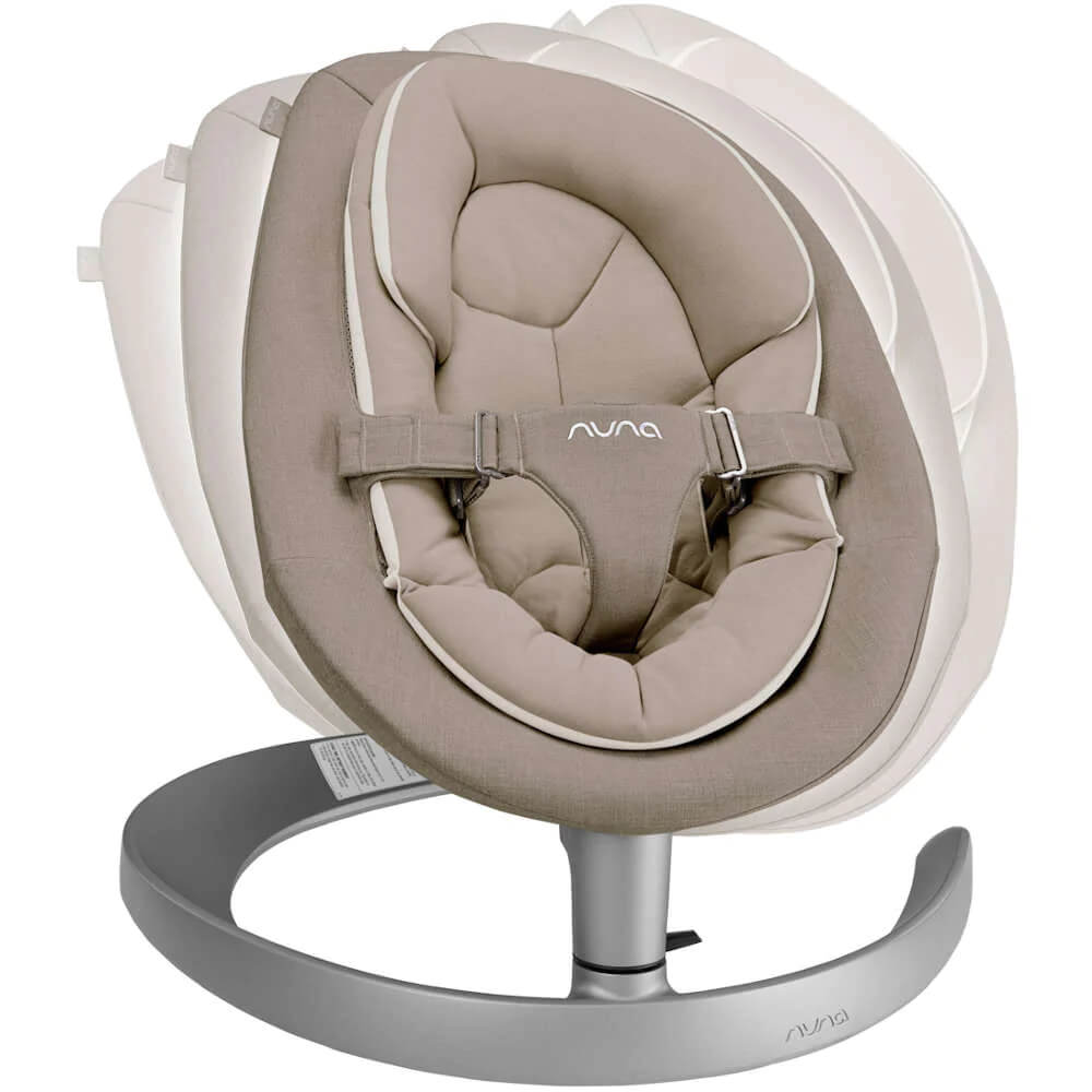 Nuna Leaf Grow Baby Bouncer|Sleek Design|Rock Solid Base with Motion Lock|3 Ergonomic Recline Positions|New Born to 60 kg - Biscotti
