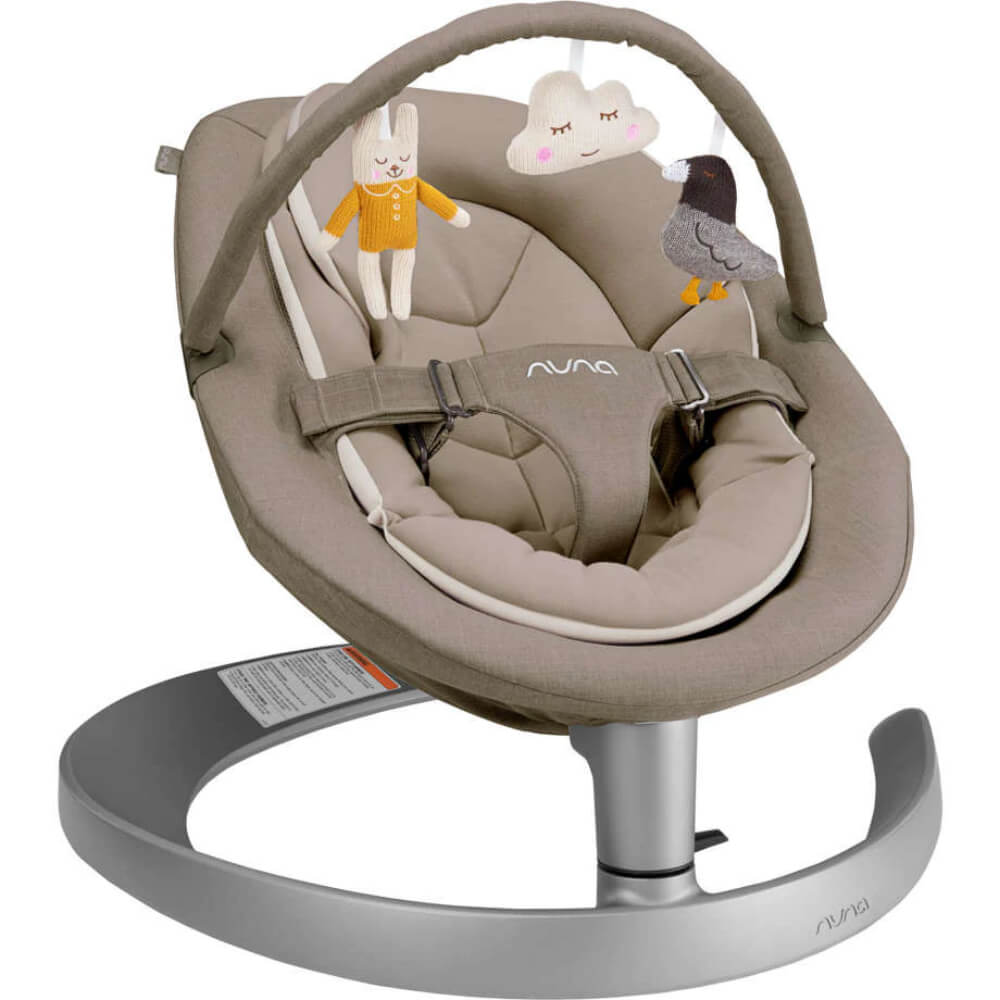 Nuna Leaf Grow Baby Bouncer|Sleek Design|Rock Solid Base with Motion Lock|3 Ergonomic Recline Positions|New Born to 60 kg - Biscotti