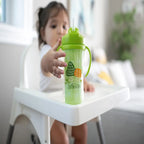 Dr. Brown's 10 oz/300 mL Insulated Straw Cup w/ Handles, Green Mushrooms (12m+), 1-Pack