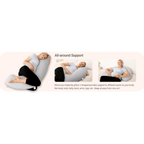 Momcozy Maternity Accessory J Shaped Maternity Body Pillow - Grey