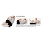 Momcozy Maternity Accessory J Shaped Maternity Body Pillow - Grey