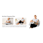 Momcozy Maternity Accessory J Shaped Maternity Body Pillow - Grey
