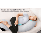 Momcozy Maternity Accessory J Shaped Maternity Body Pillow - Grey