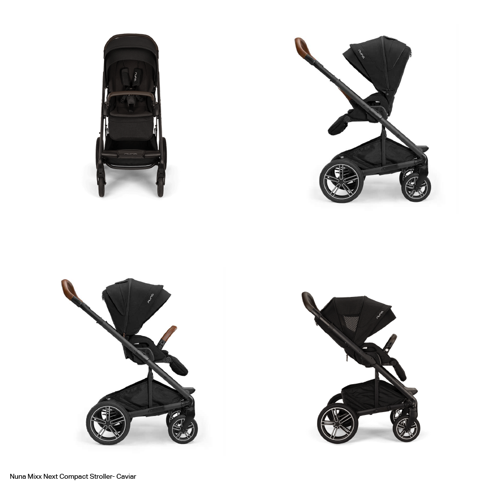 Nuna Mixx Next Reversible Seat Stroller with Flat Recline|Height Adjustable Handle Bar|All Terrain|All Wheel Suspension|One Hand Fold|Rain Cover & Post Adaptors|0 to 4Y (Upto 22Kg) - Caviar