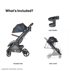 Ergobaby Metro+ Deluxe Compact Stroller - Lightweight, Travel Friendly with One Hand Fold, Near-Flat Recline, Adjustable Handlebar, Large Storage & Accessories Included, Birth to 4 Years