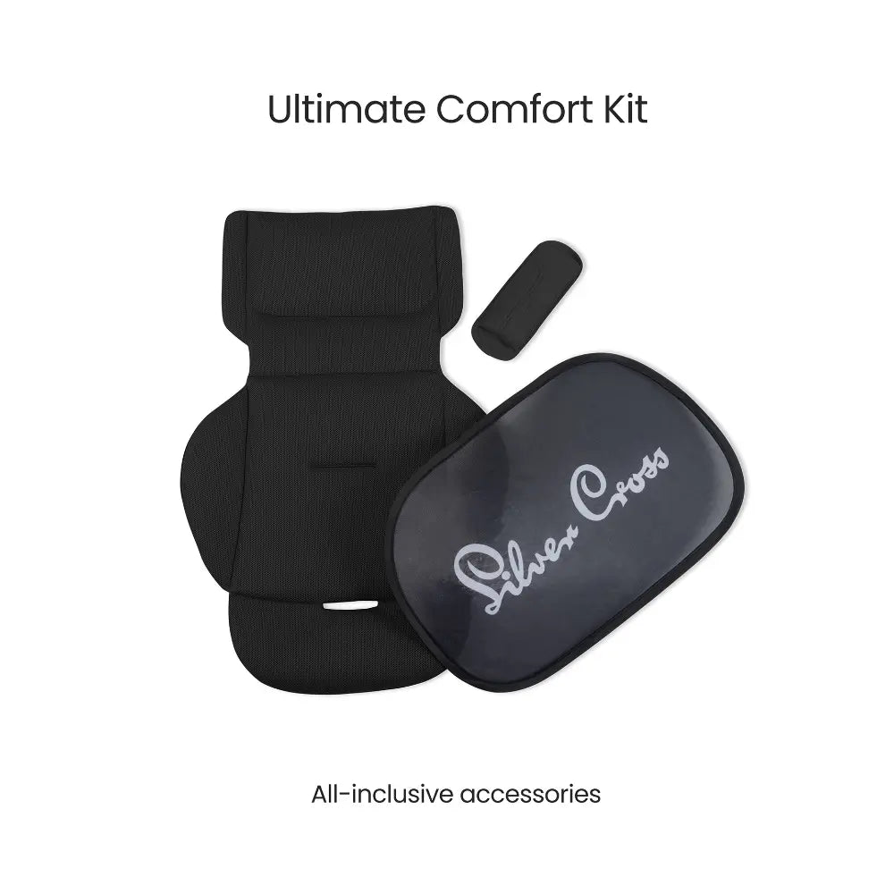Silver Cross Motion 3 All Size 360° Baby Car Seat|Convertible Car Seat|AirTech Summer Removable & Leakproof Liner|EasyFit Sprung Safety Harness|3 Position Recline|0 M+|Upto 12Y  -  Iconic Black