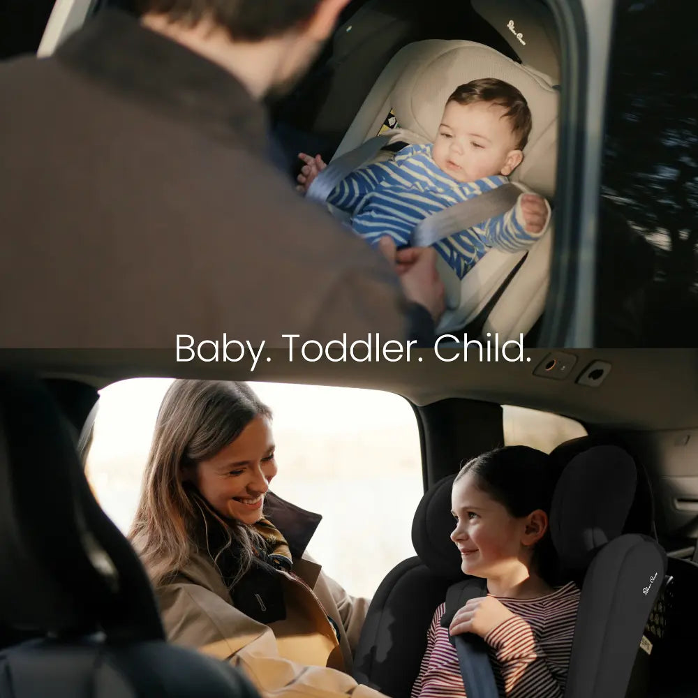 Silver Cross Motion 3 All Size 360° Baby Car Seat|Convertible Car Seat|AirTech Summer Removable & Leakproof Liner|EasyFit Sprung Safety Harness|3 Position Recline|0 M+|Upto 12Y  -  Iconic Black