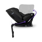 Silver Cross Motion 3 All Size 360° Baby Car Seat|Convertible Car Seat|AirTech Summer Removable & Leakproof Liner|EasyFit Sprung Safety Harness|3 Position Recline|0 M+|Upto 12Y  -  Iconic Black