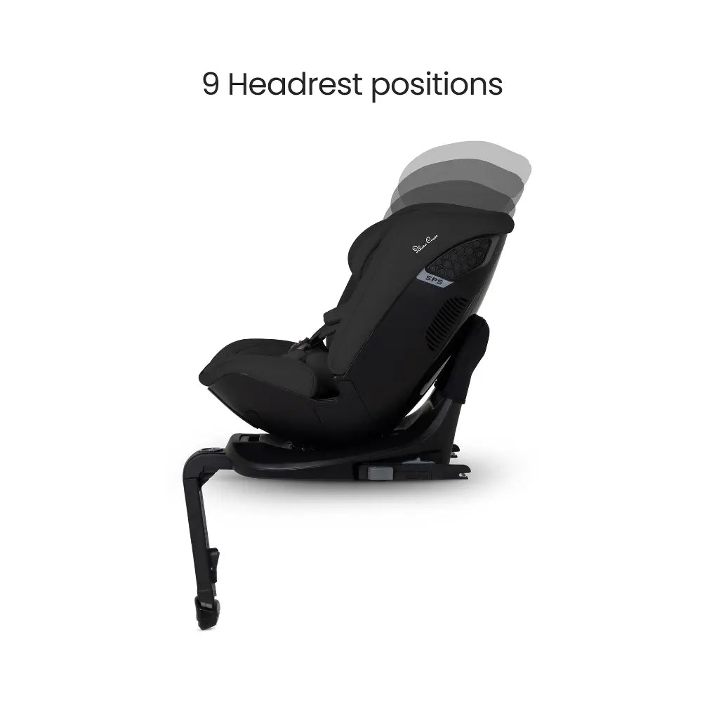 Silver Cross Motion 3 All Size 360° Baby Car Seat|Convertible Car Seat|AirTech Summer Removable & Leakproof Liner|EasyFit Sprung Safety Harness|3 Position Recline|0 M+|Upto 12Y  -  Iconic Black