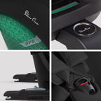 Silver Cross Motion 3 All Size 360° Baby Car Seat|Convertible Car Seat|AirTech Summer Removable & Leakproof Liner|EasyFit Sprung Safety Harness|3 Position Recline|0 M+|Upto 12Y  -  Iconic Black
