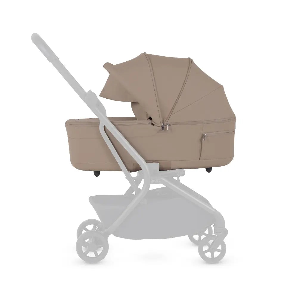 Silver Cross Nia World's Only Aircraft Cabin Approved Stroller in Both Seat & Carrycot Mode|Flat Recline|One Hand Fold|Lightweight & Travel Friendly|Self Standing|0 to 6M|Upto 9 Kg - Champagne