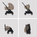 Silver Cross Nia World's Only Aircraft Cabin Approved Stroller in Both Seat & Carrycot Mode|Flat Recline|One Hand Fold|Lightweight & Travel Friendly|Self Standing|0 to 6M|Upto 9 Kg - Champagne