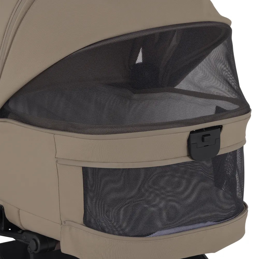 Silver Cross Nia World's Only Aircraft Cabin Approved Stroller in Both Seat & Carrycot Mode|Flat Recline|One Hand Fold|Lightweight & Travel Friendly|Self Standing|0 to 6M|Upto 9 Kg - Champagne