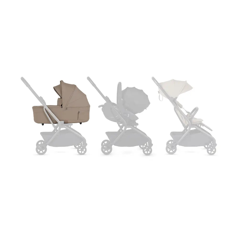 Silver Cross Nia World's Only Aircraft Cabin Approved Stroller in Both Seat & Carrycot Mode|Flat Recline|One Hand Fold|Lightweight & Travel Friendly|Self Standing|0 to 6M|Upto 9 Kg - Champagne