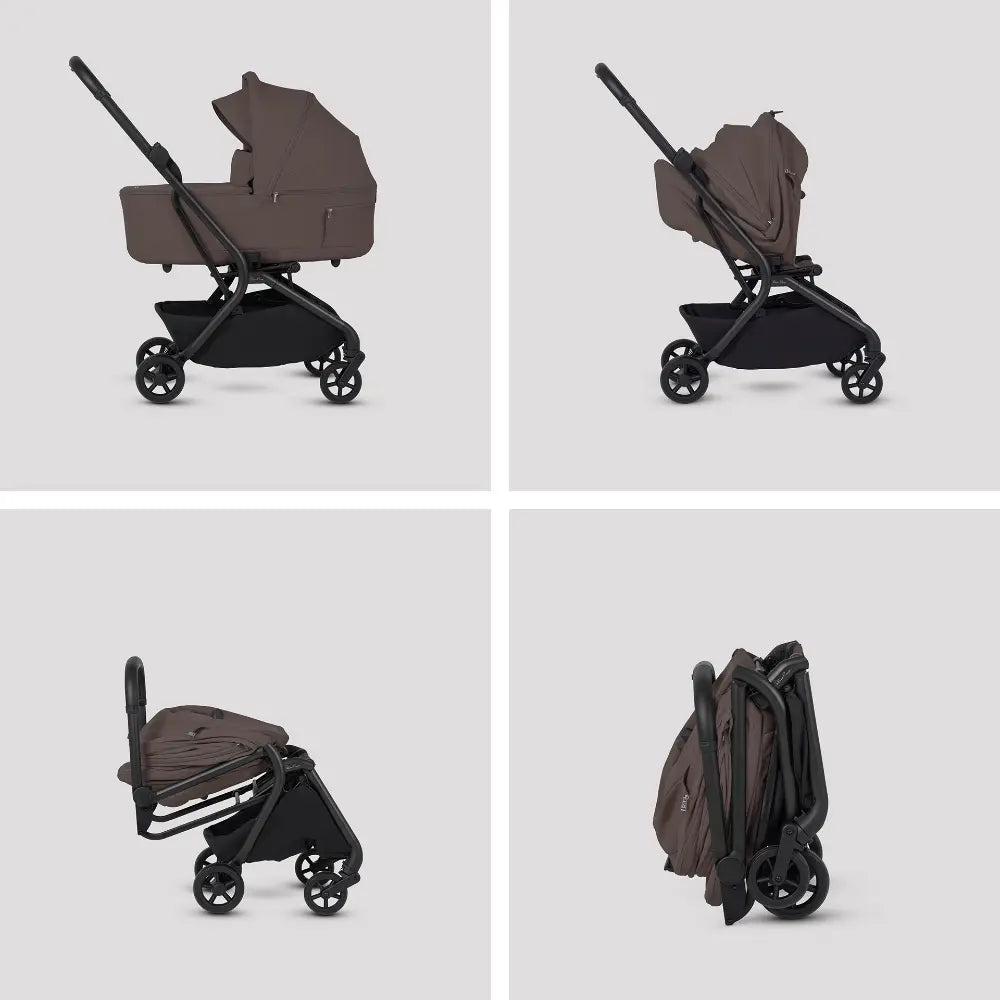 Silver Cross Nia World's Only Aircraft Cabin Approved Stroller in Both Seat & Carrycot Mode|Flat Recline|One Hand Fold|Lightweight & Travel Friendly|Self Standing|0 to 6M|Upto 9 Kg - Chocolate