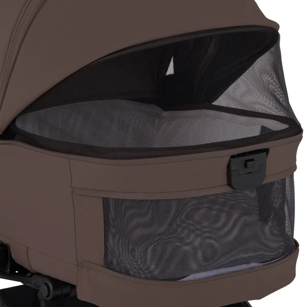 Silver Cross Nia World's Only Aircraft Cabin Approved Stroller in Both Seat & Carrycot Mode|Flat Recline|One Hand Fold|Lightweight & Travel Friendly|Self Standing|0 to 6M|Upto 9 Kg - Chocolate
