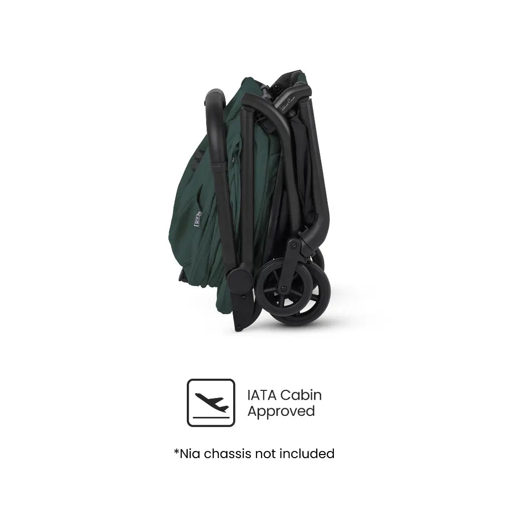 Silver Cross Nia World's Only Aircraft Cabin Approved Stroller in Both Seat & Carrycot Mode|Flat Recline|One Hand Fold|Lightweight & Travel Friendly|Self Standing|0 to 6M|Upto 9 Kg - Conifer