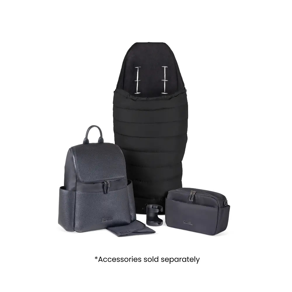 Silver Cross Nia World's Only Aircraft Cabin Approved Stroller in Both Seat & Carrycot Mode|Flat Recline|One Hand Fold|Lightweight & Travel Friendly|Self Standing|0 to 6M|Upto 9 Kg - Onyx