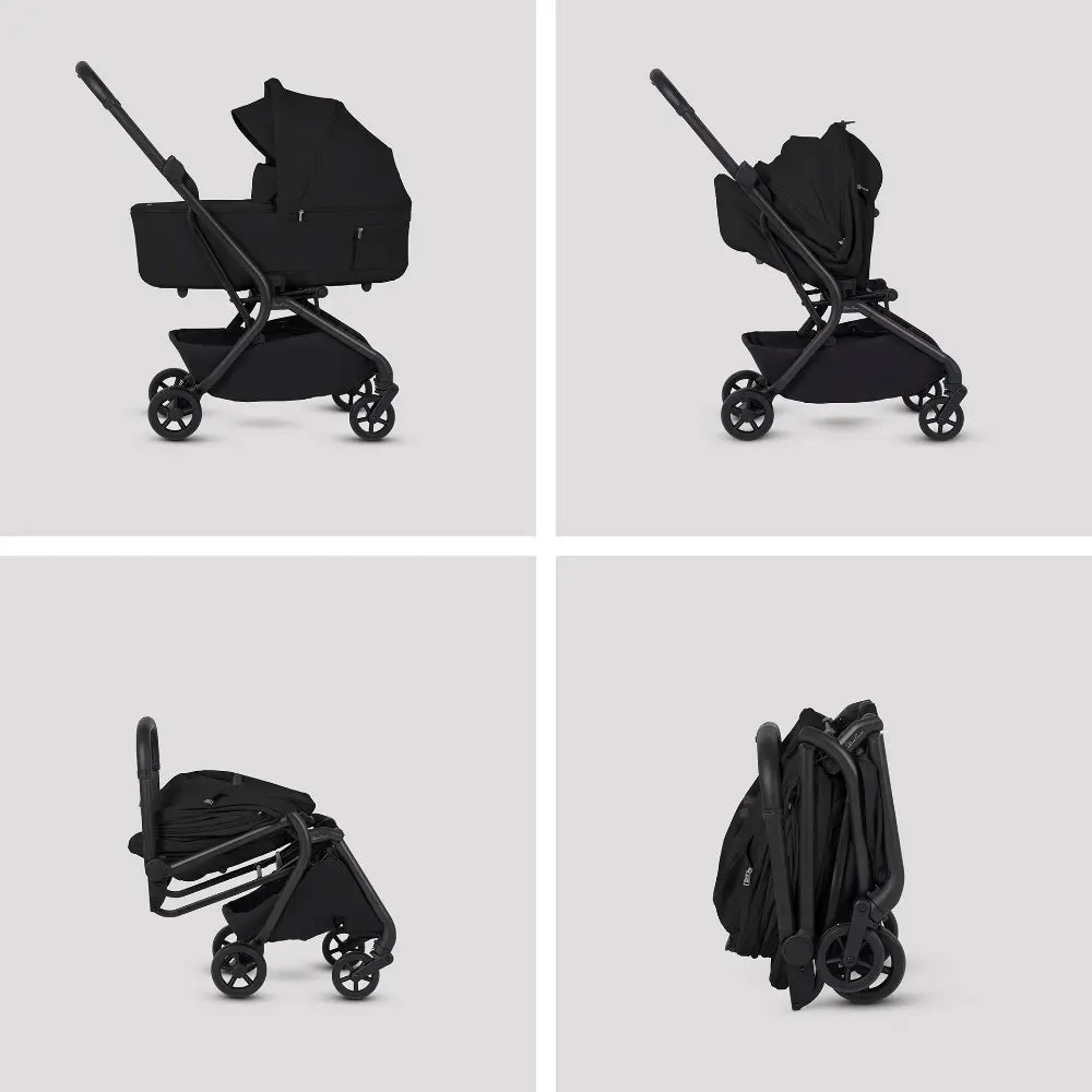 Silver Cross Nia World's Only Aircraft Cabin Approved Stroller in Both Seat & Carrycot Mode|Flat Recline|One Hand Fold|Lightweight & Travel Friendly|Self Standing|0 to 6M|Upto 9 Kg - Onyx