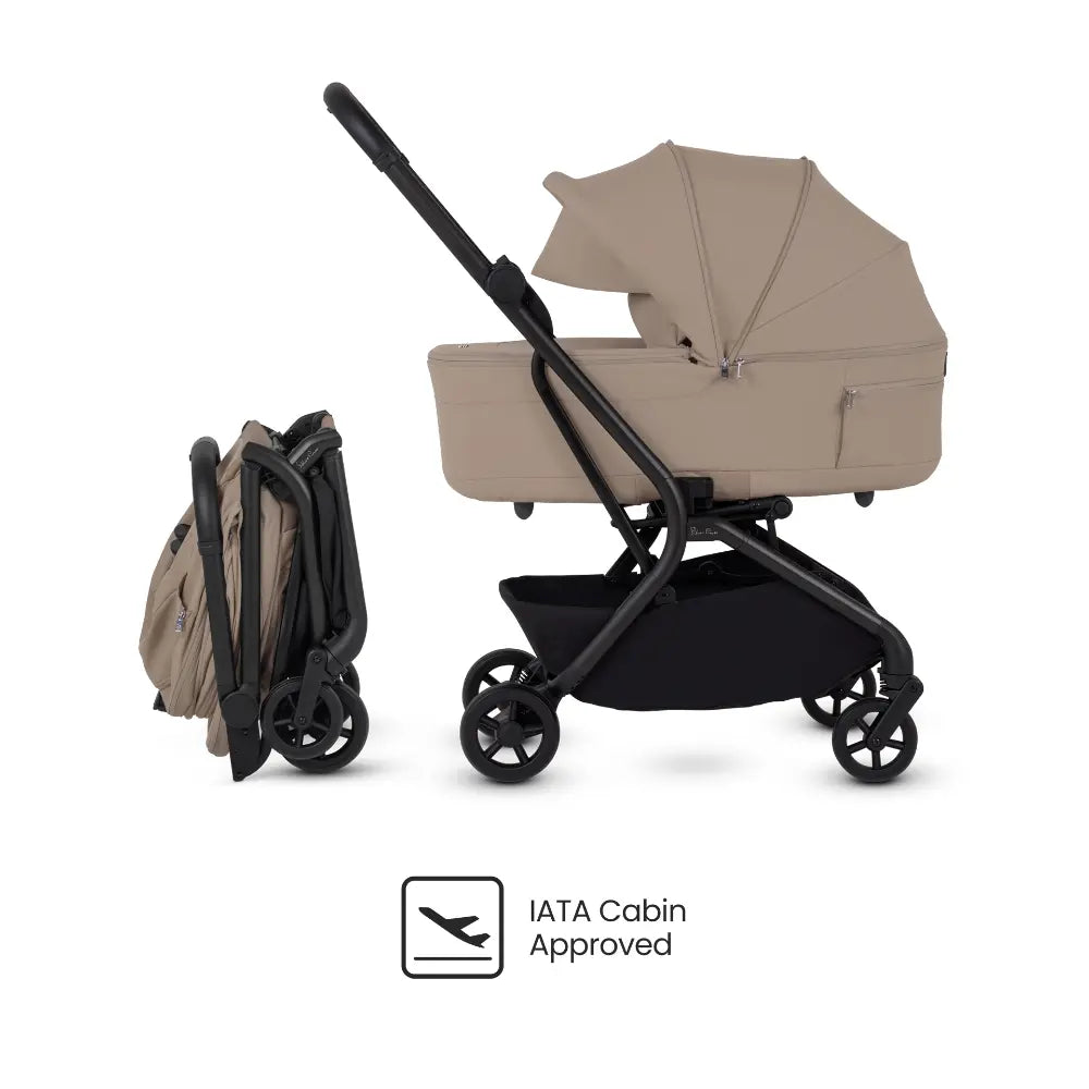 Silver Cross Nia World's Only Aircraft Cabin Approved Stroller in Both Seat & Carrycot Mode|Flat Recline|One Hand Fold|Lightweight & Travel Friendly|Self Standing|0 to 4Y|Upto 22 Kg - Champagne