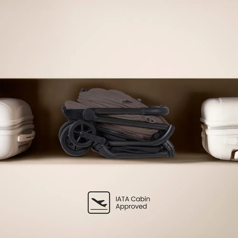 Silver Cross Nia World's Only Aircraft Cabin Approved Stroller in Both Seat & Carrycot Mode|Flat Recline|One Hand Fold|Lightweight & Travel Friendly|Self Standing|0 to 4Y|Upto 22 Kg - Chocolate
