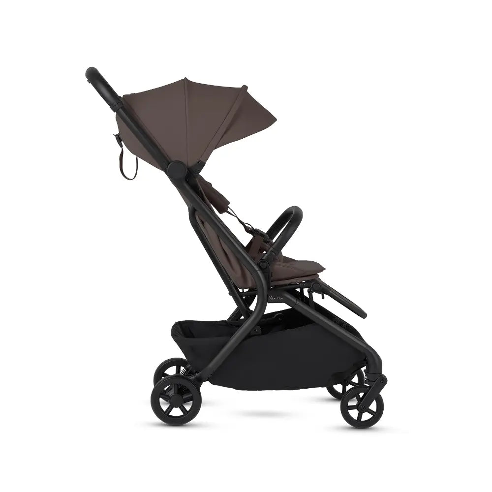 Silver Cross Nia World's Only Aircraft Cabin Approved Stroller in Both Seat & Carrycot Mode|Flat Recline|One Hand Fold|Lightweight & Travel Friendly|Self Standing|0 to 4Y|Upto 22 Kg - Chocolate