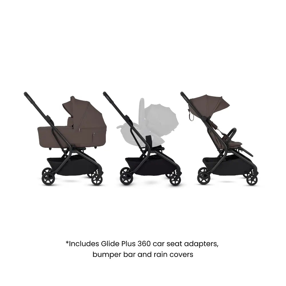 Silver Cross Nia World's Only Aircraft Cabin Approved Stroller in Both Seat & Carrycot Mode|Flat Recline|One Hand Fold|Lightweight & Travel Friendly|Self Standing|0 to 4Y|Upto 22 Kg - Chocolate