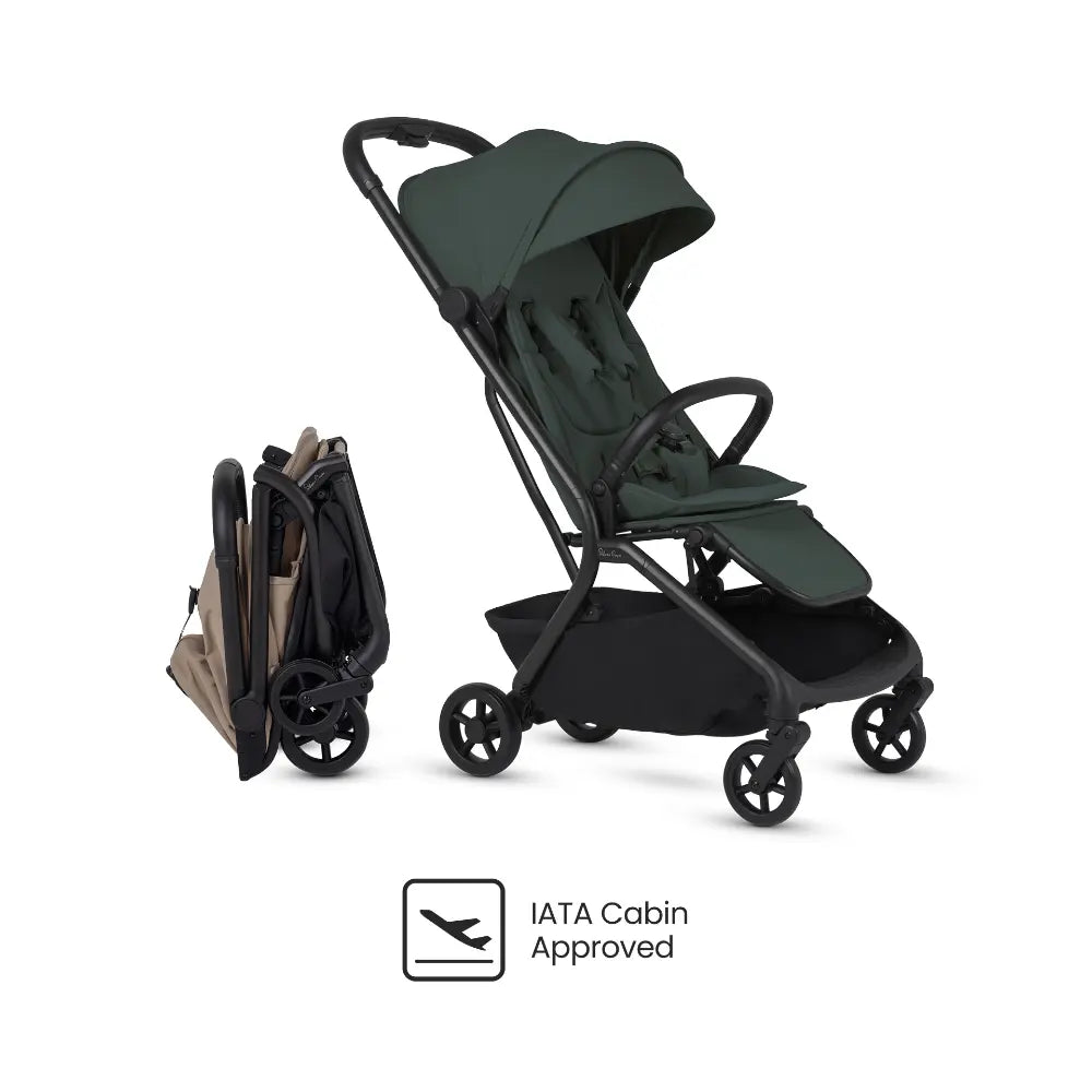 Silver Cross Nia World's Only Aircraft Cabin Approved Stroller in Both Seat & Carrycot Mode|Flat Recline|One Hand Fold|Lightweight & Travel Friendly|Self Standing|0 to 4Y|Upto 22 Kg - Conifer