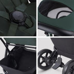 Silver Cross Nia World's Only Aircraft Cabin Approved Stroller in Both Seat & Carrycot Mode|Flat Recline|One Hand Fold|Lightweight & Travel Friendly|Self Standing|0 to 4Y|Upto 22 Kg - Conifer