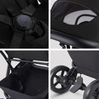 Silver Cross Nia World's Only Aircraft Cabin Approved Stroller in Both Seat & Carrycot Mode|Flat Recline|One Hand Fold|Lightweight & Travel Friendly|Self Standing|0 to 4Y|Upto 22 Kg - Onyx
