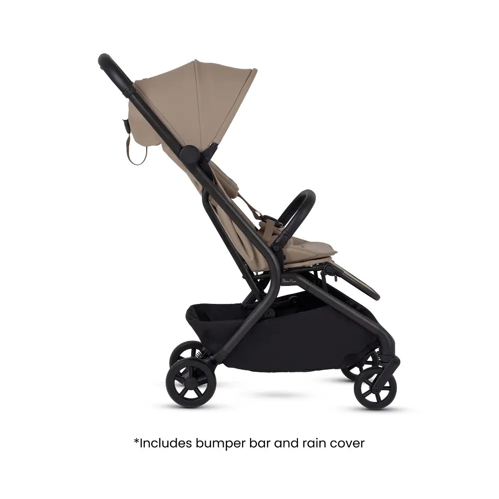 Silver Cross Nia World's Only Aircraft Cabin Approved Stroller in Both Seat & Carrycot Mode|Flat Recline|One Hand Fold|Lightweight & Travel Friendly|Self Standing|0 to 4Y|Upto 22 Kg - Champagne