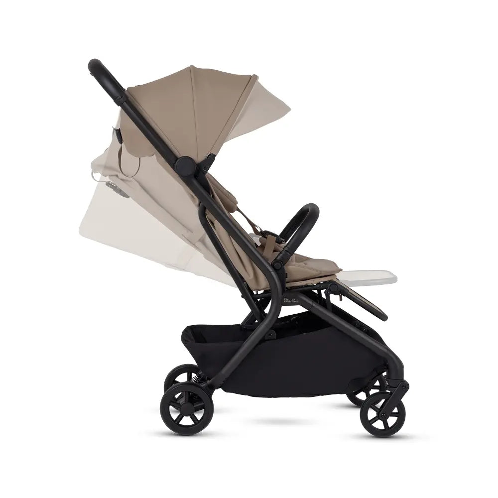 Silver Cross Nia World's Only Aircraft Cabin Approved Stroller in Both Seat & Carrycot Mode|Flat Recline|One Hand Fold|Lightweight & Travel Friendly|Self Standing|0 to 4Y|Upto 22 Kg - Champagne