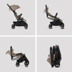 Silver Cross Nia World's Only Aircraft Cabin Approved Stroller in Both Seat & Carrycot Mode|Flat Recline|One Hand Fold|Lightweight & Travel Friendly|Self Standing|0 to 4Y|Upto 22 Kg - Champagne