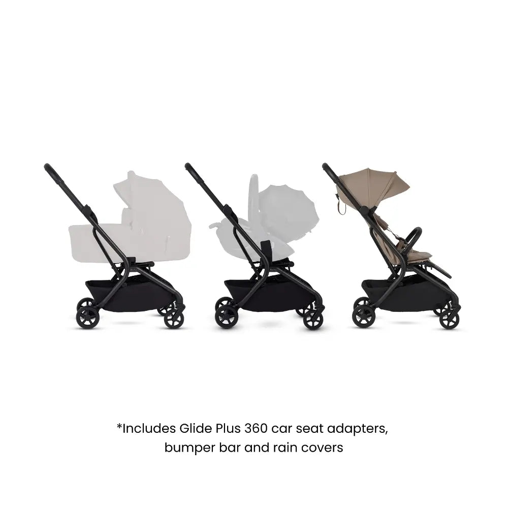 Silver Cross Nia World's Only Aircraft Cabin Approved Stroller in Both Seat & Carrycot Mode|Flat Recline|One Hand Fold|Lightweight & Travel Friendly|Self Standing|0 to 4Y|Upto 22 Kg - Champagne
