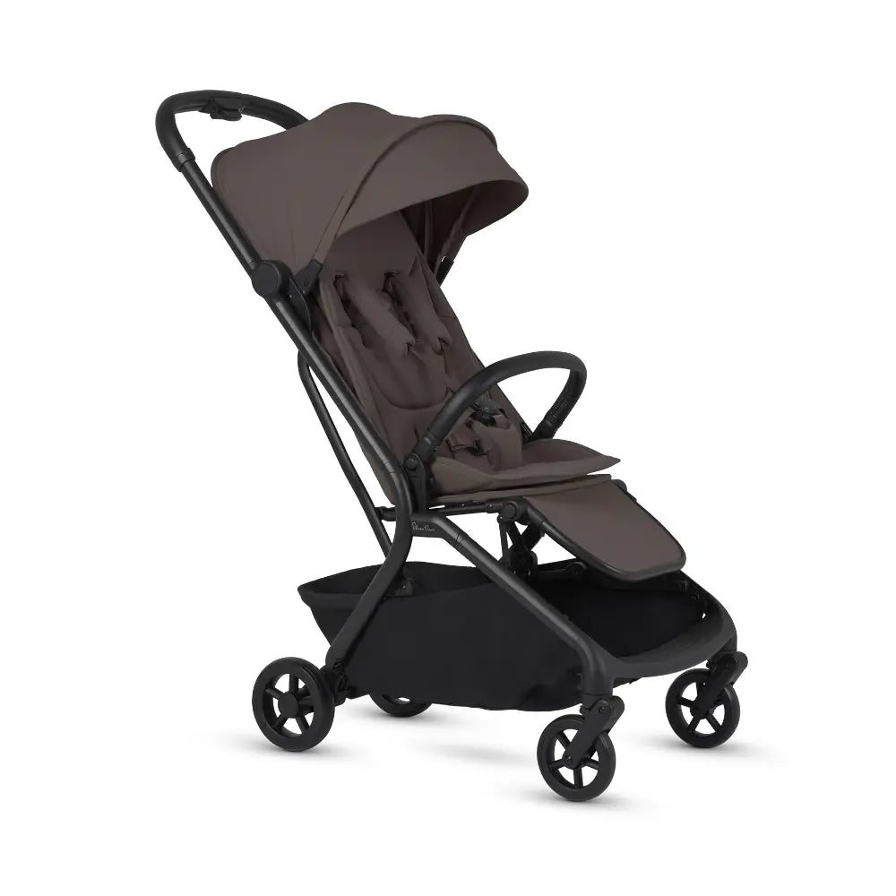 Silver Cross Nia World's Only Aircraft Cabin Approved Stroller in Both Seat & Carrycot Mode|Flat Recline|One Hand Fold|Lightweight & Travel Friendly|Self Standing|0 to 4Y|Upto 22 Kg - Chocolate