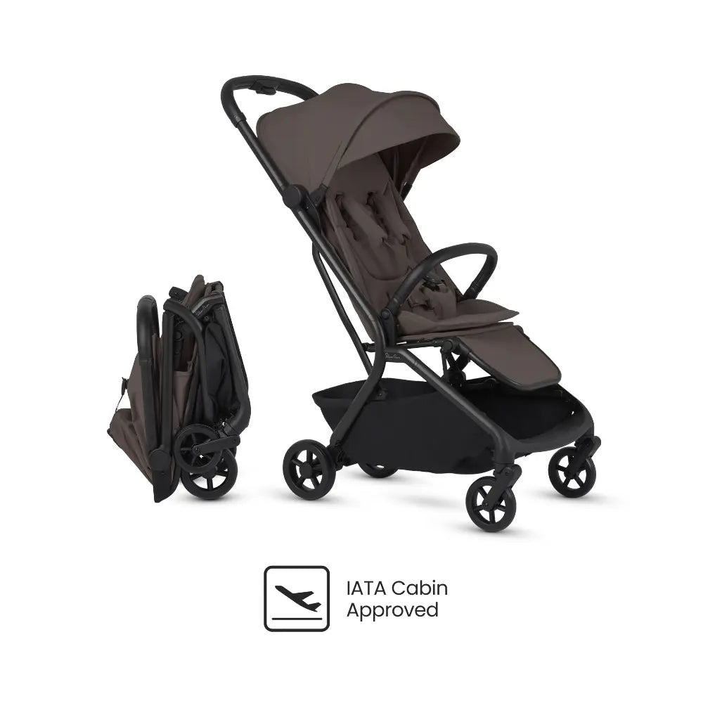 Silver Cross Nia World's Only Aircraft Cabin Approved Stroller in Both Seat & Carrycot Mode|Flat Recline|One Hand Fold|Lightweight & Travel Friendly|Self Standing|0 to 4Y|Upto 22 Kg - Chocolate