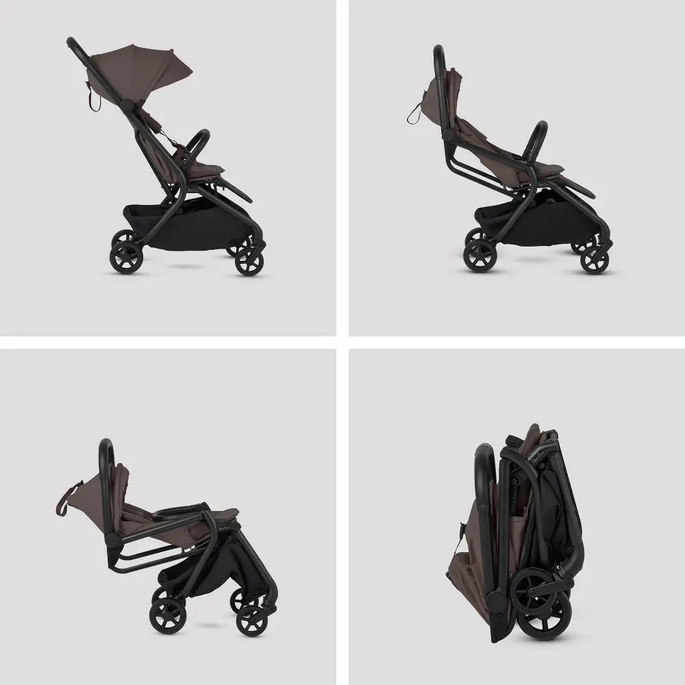 Silver Cross Nia World's Only Aircraft Cabin Approved Stroller in Both Seat & Carrycot Mode|Flat Recline|One Hand Fold|Lightweight & Travel Friendly|Self Standing|0 to 4Y|Upto 22 Kg - Chocolate