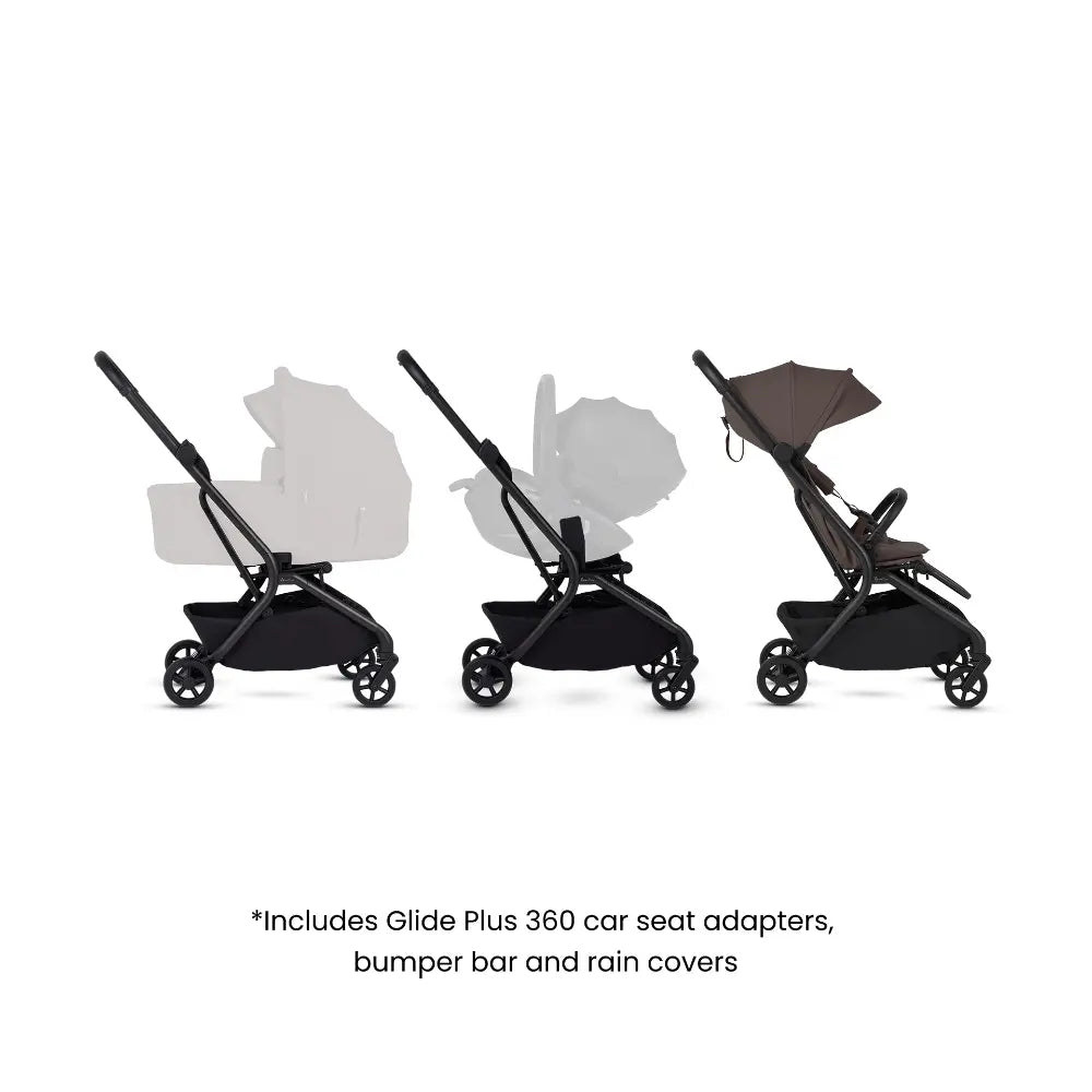 Silver Cross Nia World's Only Aircraft Cabin Approved Stroller in Both Seat & Carrycot Mode|Flat Recline|One Hand Fold|Lightweight & Travel Friendly|Self Standing|0 to 4Y|Upto 22 Kg - Chocolate