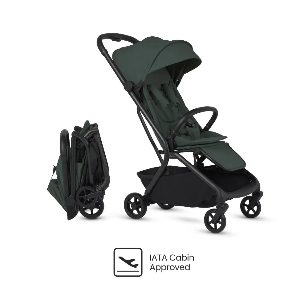 Silver Cross Nia World's Only Aircraft Cabin Approved Stroller in Both Seat & Carrycot Mode|Flat Recline|One Hand Fold|Lightweight & Travel Friendly|Self Standing|0 to 4Y|Upto 22 Kg - Conifer