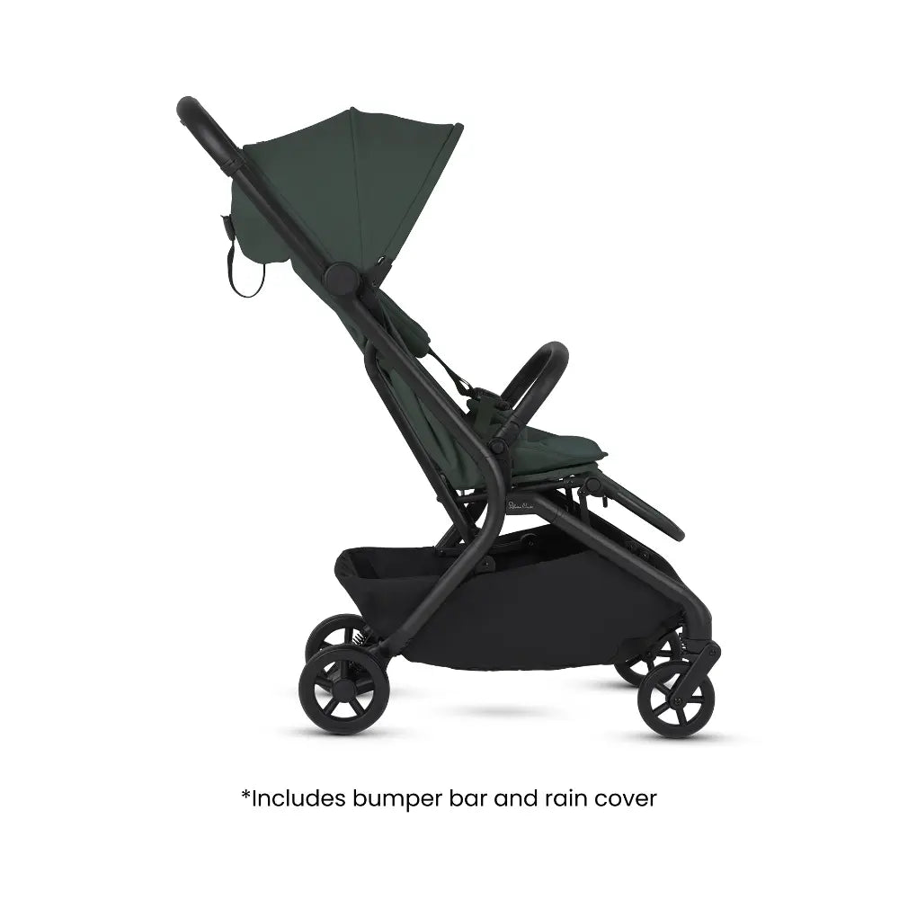 Silver Cross Nia World's Only Aircraft Cabin Approved Stroller in Both Seat & Carrycot Mode|Flat Recline|One Hand Fold|Lightweight & Travel Friendly|Self Standing|0 to 4Y|Upto 22 Kg - Conifer
