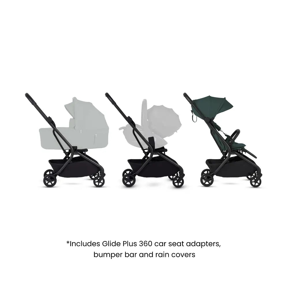 Silver Cross Nia World's Only Aircraft Cabin Approved Stroller in Both Seat & Carrycot Mode|Flat Recline|One Hand Fold|Lightweight & Travel Friendly|Self Standing|0 to 4Y|Upto 22 Kg - Conifer