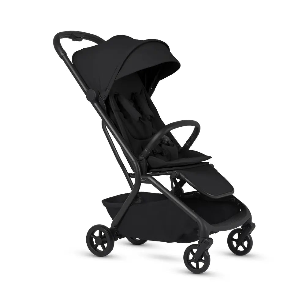 Silver Cross Nia World's Only Aircraft Cabin Approved Stroller in Both Seat & Carrycot Mode|Flat Recline|One Hand Fold|Lightweight & Travel Friendly|Self Standing|0 to 4Y|Upto 22 Kg - Onyx