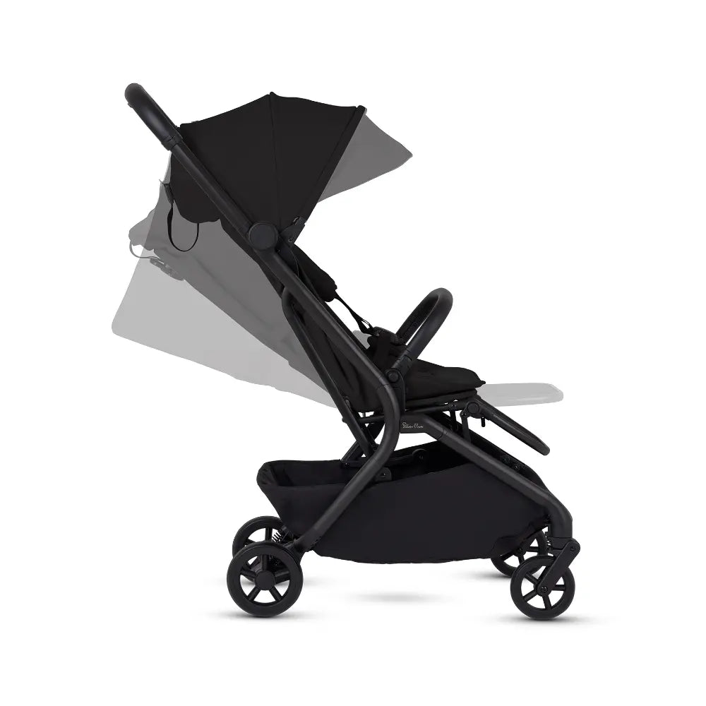 Silver Cross Nia World's Only Aircraft Cabin Approved Stroller in Both Seat & Carrycot Mode|Flat Recline|One Hand Fold|Lightweight & Travel Friendly|Self Standing|0 to 4Y|Upto 22 Kg - Onyx