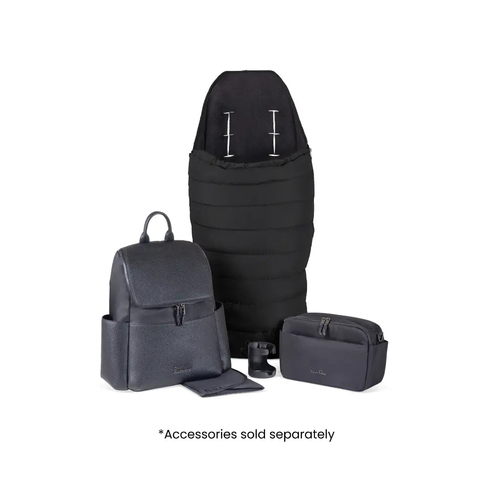 Silver Cross Nia World's Only Aircraft Cabin Approved Stroller in Both Seat & Carrycot Mode|Flat Recline|One Hand Fold|Lightweight & Travel Friendly|Self Standing|0 to 4Y|Upto 22 Kg - Onyx